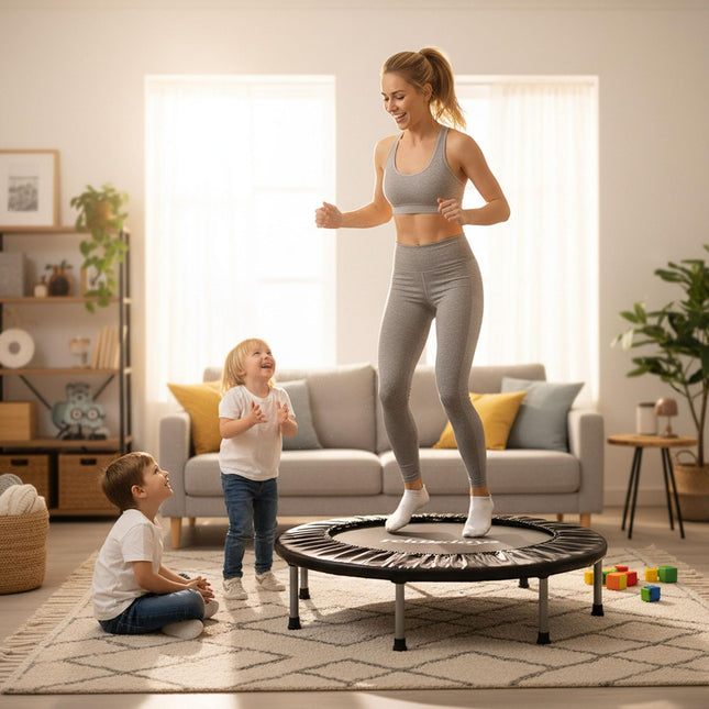 Indoor-Fitnesstrampolin, Ø95 cm, klappbar, rutschfest