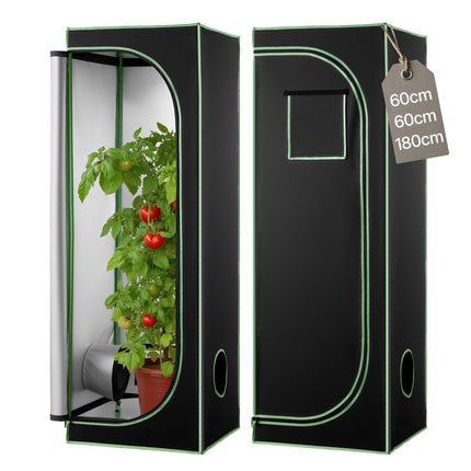Indoor Grow Tent 60x60x180 cm, Reflective Mylar, Window