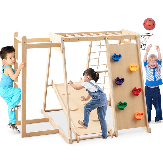 Indoor-Dschungel-Klettergerüst mit Rutsche und Kletterwand