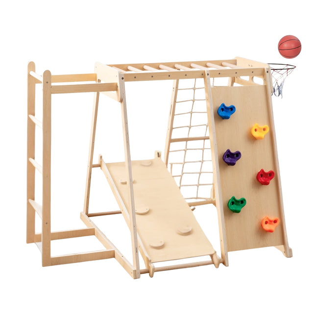 Indoor-Dschungel-Klettergerüst mit Rutsche und Kletterwand