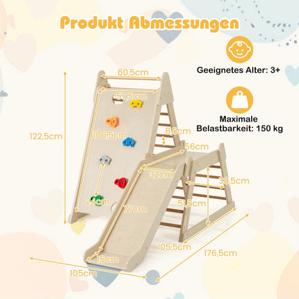 Indoor Jungle Gym for Kids – 3-in-1 Climbing & Sliding