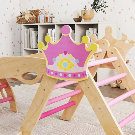 Indoor-Klettergerüst für Kinder – 8-in-1, Prinzessinnen-Design, Holz