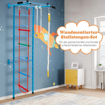 Indoor-Kindertrainingswand-Set mit Leiter und Klimmzugstange