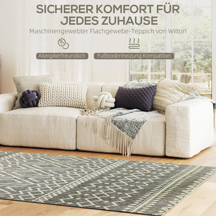 Koberec boho do interiéru i exteriéru, snadná údržba, šedý, 200x140 cm