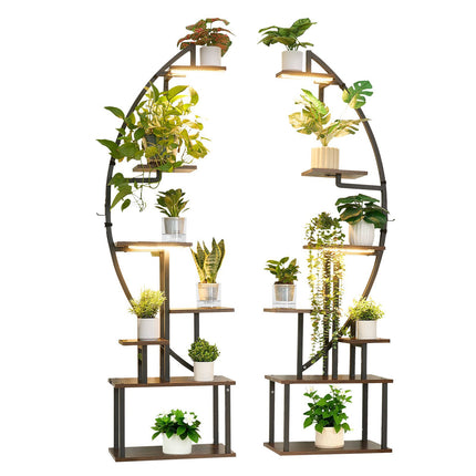 Indoor Plant Stand With Grow Lights, 7-Tier, 2-Pack