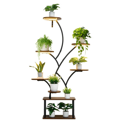 Indoor Plant Stand With Grow Lights, 8-Tier, 62 In