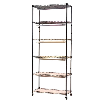 Indoor Plant Stand with Grow Lights, 6-Tier, Timer, Wheels