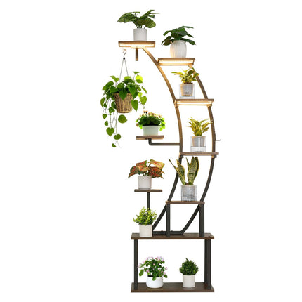 Indoor Plant Stand with Grow Lights, 9-Tier, 160 cm