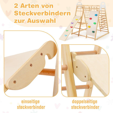Indoor-Spielplatz-Set – 8-in-1 Klettergerüst aus Holz