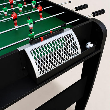 Indoor Table Football with 3 Balls – Black, MDF, 73.5cm