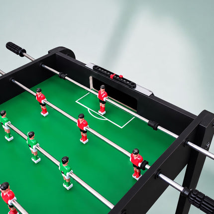 Indoor Table Football with 3 Balls – Black, MDF, 73.5cm