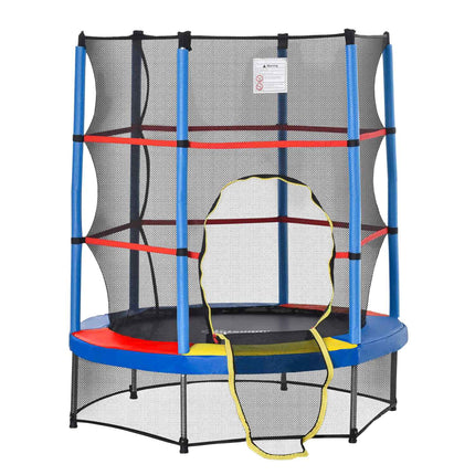 Kinder-Trampolin für drinnen und draußen mit Sicherheitsnetz, 140 cm