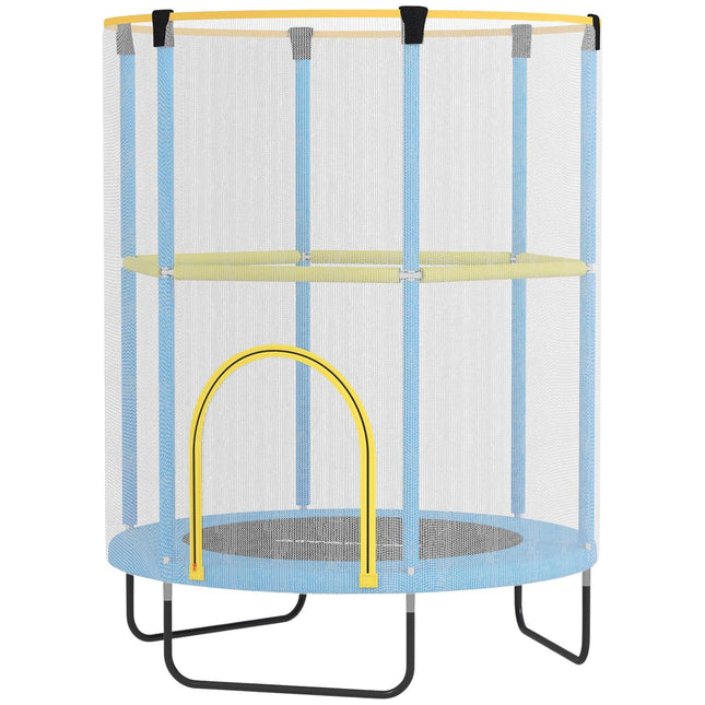 Indoor-Trampolin für Kinder mit Sicherheitsnetz, 140 cm, dunkelblau