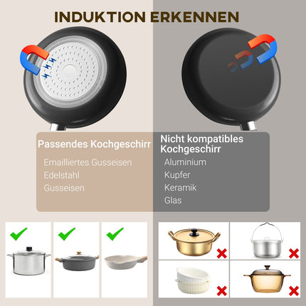 Tragbare Einzelinduktionskochplatte, 2000 W, 10 Leistungsstufen, schwarz