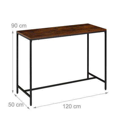 Industrial Bar Table Set with 2 Stools, Wood & Metal