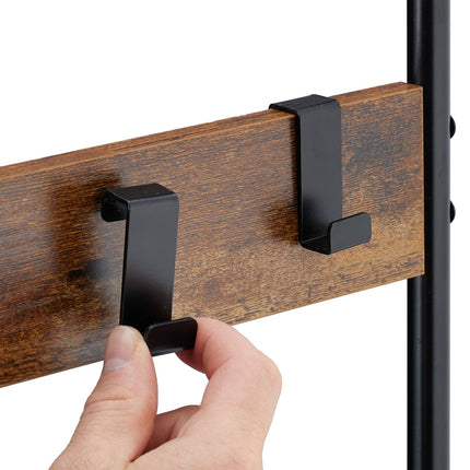 Industrial Bathroom Towel Ladder Rack with Hooks