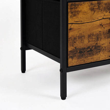 Industrial Black TV Stand with Storage, 120 cm