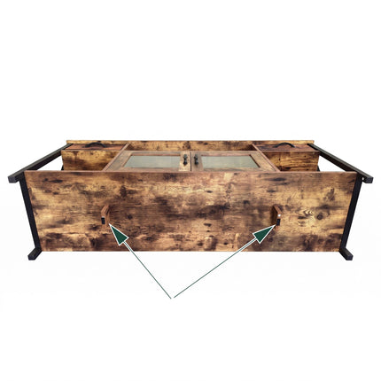 Industrial Black TV Stand with Storage, 140 cm