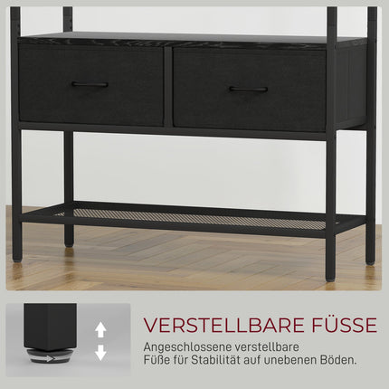 Garderobenständer mit Schuhablage, 2 Stoffschubladen, 8 Haken