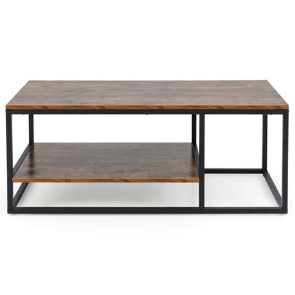 Industrial Coffee Table, 2-Tier, 105 cm, Rustic Brown