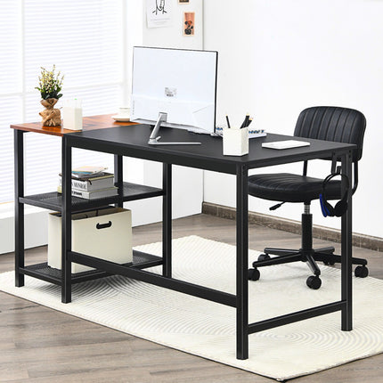 Industrie-Computertisch, 150 cm, 2-stufiges Regal, Haken