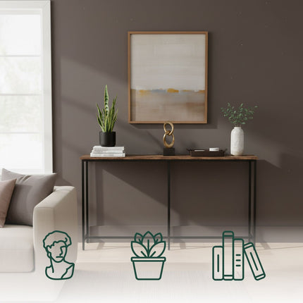 Industrial Console Table, 160 cm, Metal and Wood