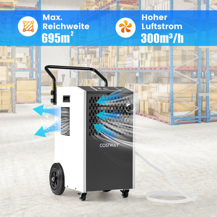 Průmyslový odvlhčovač, 73L/den, automatické vypouštění a časovač