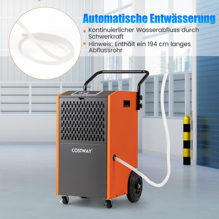 Industrie-Luftentfeuchter 73L/Tag mit Ablaufschlauch & Timer