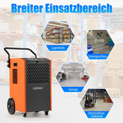 Industrie-Luftentfeuchter 73L/Tag mit Ablaufschlauch & Timer