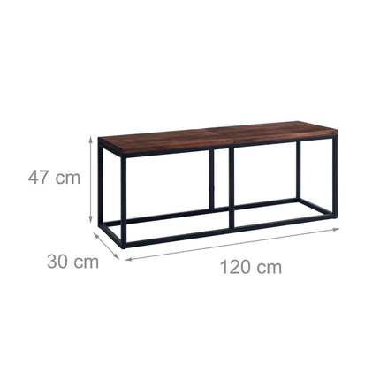 Industrial Dining Bench, 120 cm, Seats 2