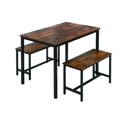 Industriální jídelní set, 2 lavice, úsporný design