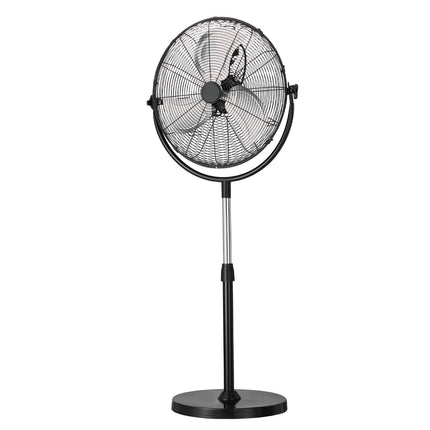 Industrial Pedestal Fan 18 Inch, Adjustable Height, 3-Speed, Black