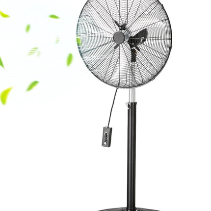 Industrial Pedestal Fan 24 Inch, Height Adjustable, 85 Oscillation