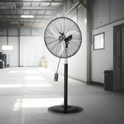 Industrial Pedestal Fan 24 Inch, Height Adjustable, 85 Oscillation