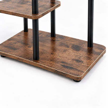 Industrial Plant Stand with 4 Shelves, Metal and MDF, 65 x 48 x 24 cm