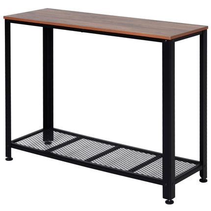 Industrieller Konsolentisch mit Metallgitterablage, 101x35x80 cm