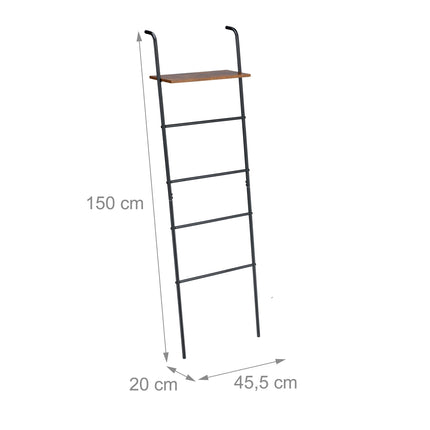 Industrieller Handtuchleiter-Rack mit Ablage, 4 Sprossen