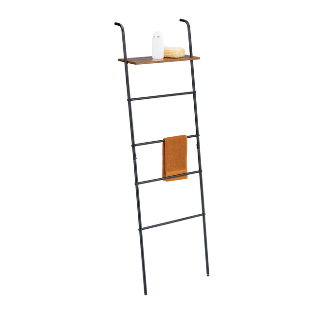 Industrieller Handtuchleiter-Rack mit Ablage, 4 Sprossen