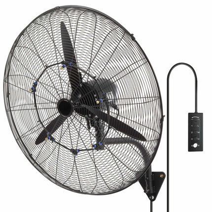 Industrial Wall-Mount Waterproof Mist Fan, 29.5 Inch, 3 Speed