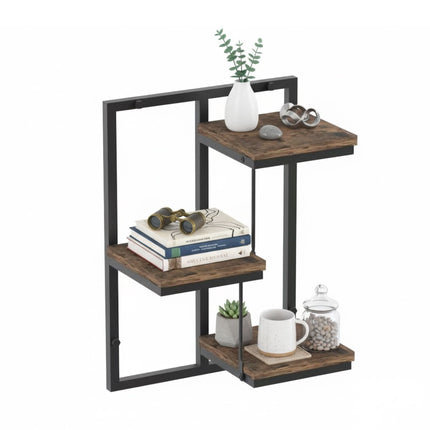 Industrielles Wandregal – Metall und Holzoptik