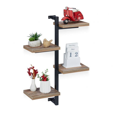 Industrial wall shelf with 4 shelves