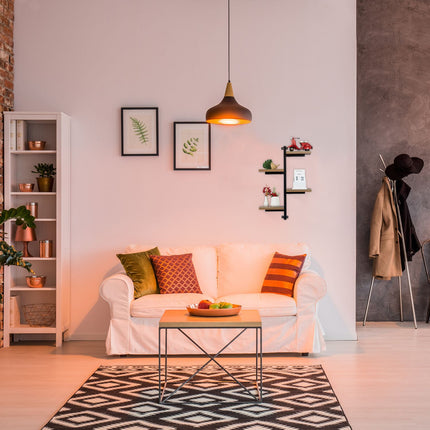 Industrial wall shelf with 4 shelves