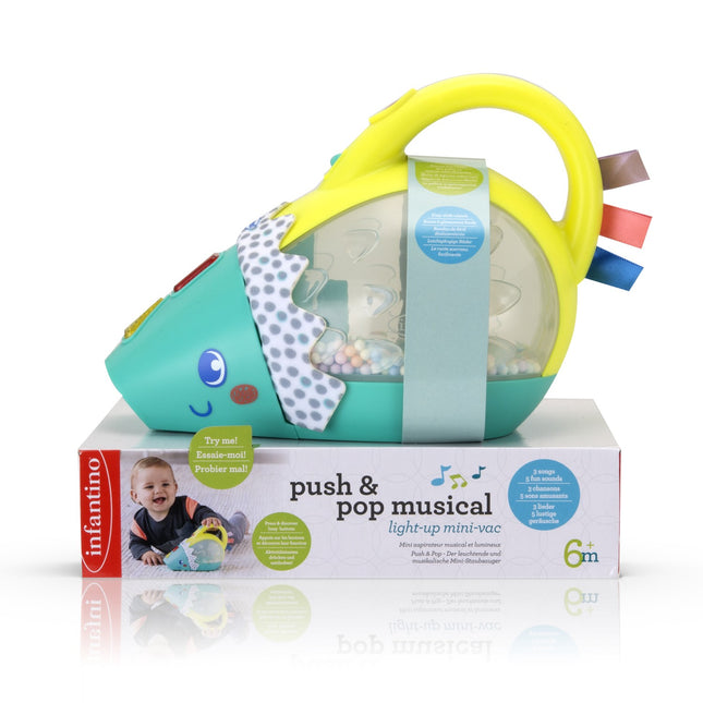 Infantino Push & Pop Mini-Staubsauger mit Licht und Musik