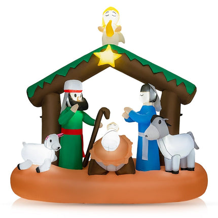 Inflatable 180cm Nativity Scene with LED Lights for Christmas