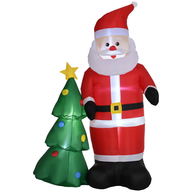 Aufblasbarer Weihnachtsmann mit Baum & LED-Beleuchtung, 210 cm, wasserdicht