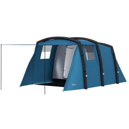 Tente de camping gonflable 3-6 personnes Tente tunnel extérieure avec fenêtre Porte Tapis de sol Sac de rangement Tente familiale Air Carrier UV50+ Tente pneumatique pour 3 saisons Tente de glamping coupe-vent |