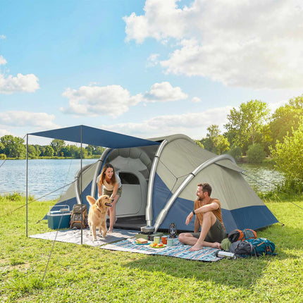 Aufblasbares 4-Personen-Zelt, schneller Aufbau, 2 Schlafzimmer