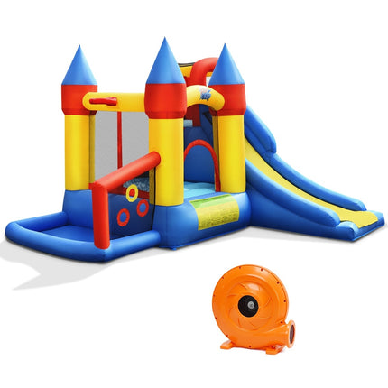 Inflatable 6-in-1 Bounce House with Slide & Blower