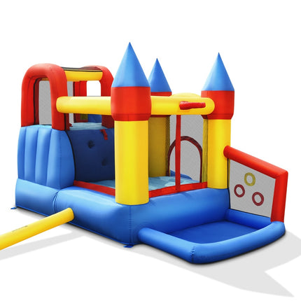 Inflatable 6-in-1 Bounce House with Slide & Blower