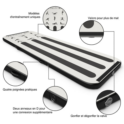 Aufblasbare Air Track Gymnastikmatte 300x100x10 cm, Pumpe